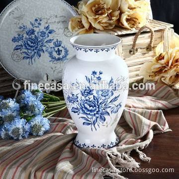 Elegant Blue and White Flower Vase